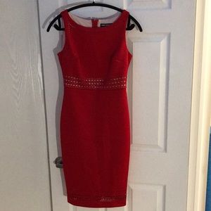 02 Karl lagerfeld red dress with cut out detail